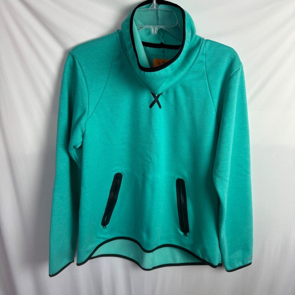 Champion Women's Sweatshirt Size Medium Green Victory Fleece Pockets